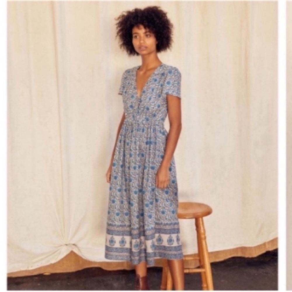 Christy Dawn Blue Floral Midi Dress “The Dawn”